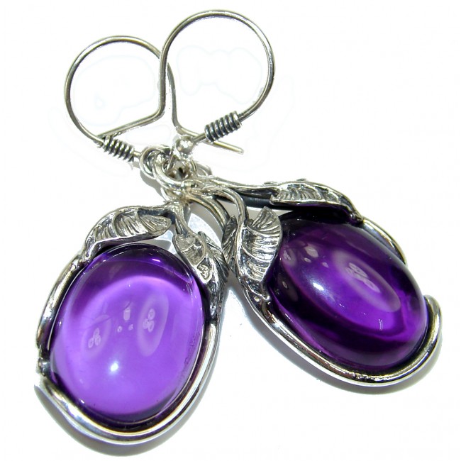 Violet Beauty Authentic Amethyst .925 Sterling Silver handmade earrings