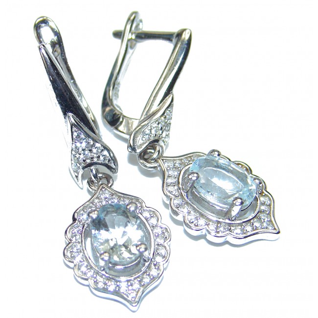 Perfect genuine White Topaz .925 Sterling Silver handmade earrings