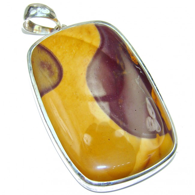 Australian Bracciated Mookaite Jasper .925 Sterling Silver handcrafted LARGE pendant