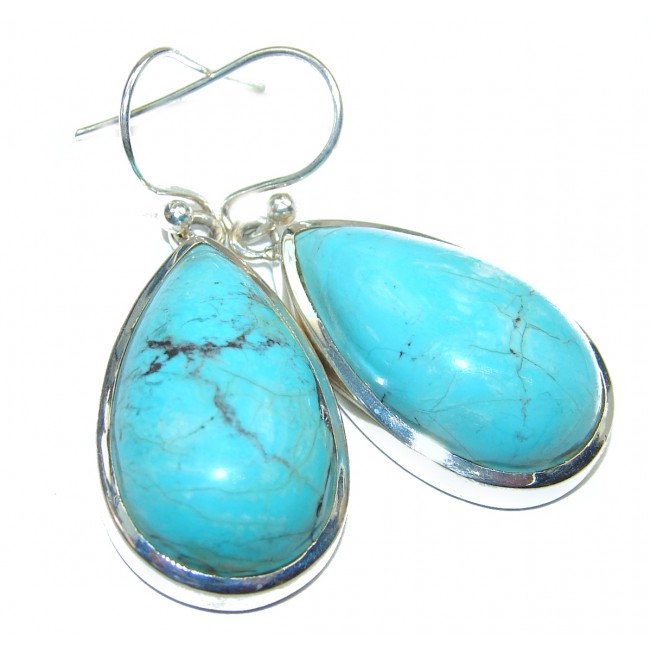 Genuine Beauty Turquoise .925 Sterling Silver handcrafted Earrings