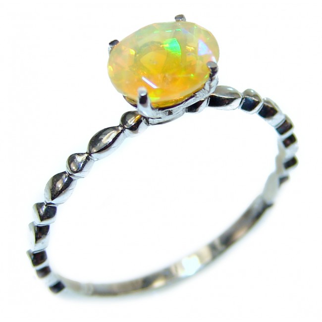 Ethiopian Opal .925 Sterling Silver handcrafted Ring size 9 3/4