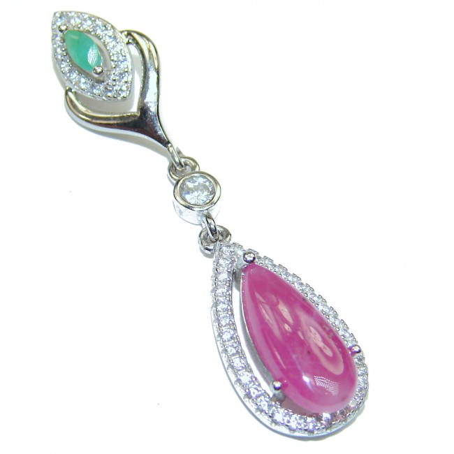 Perfect authentic Ruby .925 Sterling Silver handmade pendant