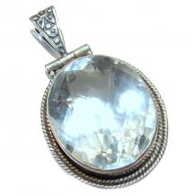 Vintage Design  White Topaz .925 Sterling Silver LARGE pendant