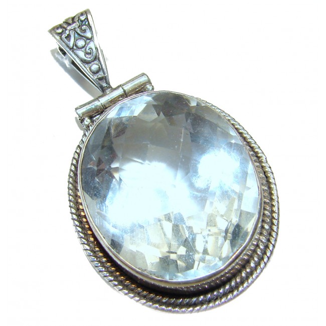 Vintage Design White Topaz .925 Sterling Silver LARGE pendant