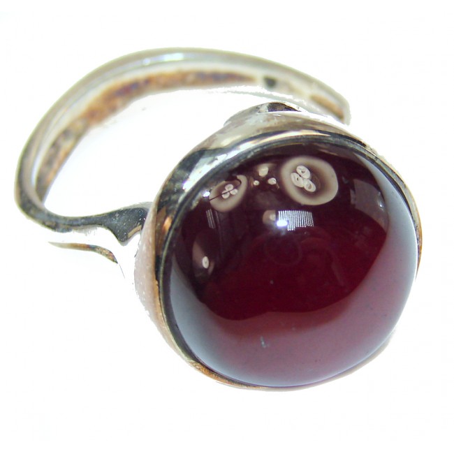 Genuine Ruby .925 Sterling Silver handmade Cocktail Ring s. 9