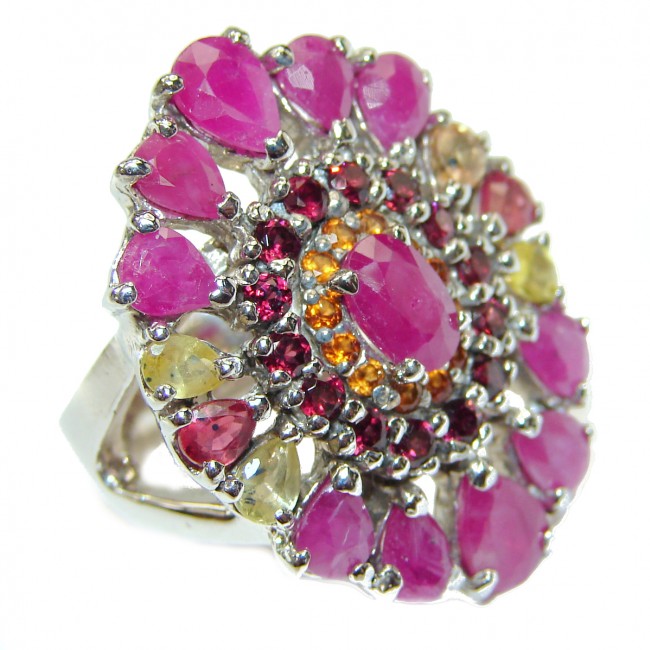 Gabriella Victorian Style Ruby .925 Sterling Silver ring; s. 6