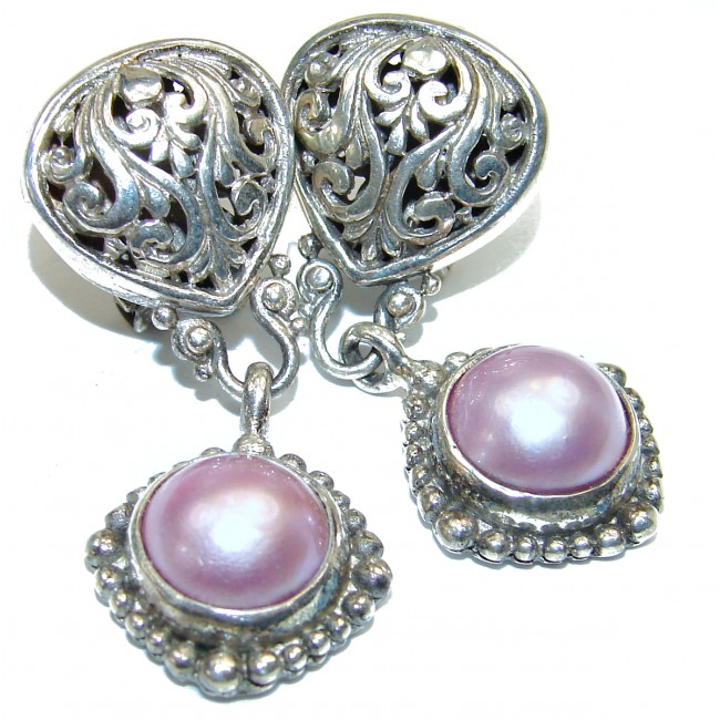 Genuine creamy Pearl .925 Sterling Silver earrings