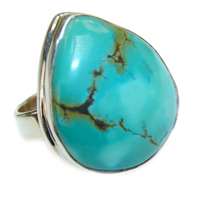 Authentic Turquoise .925 Sterling Silver ring; s. 9