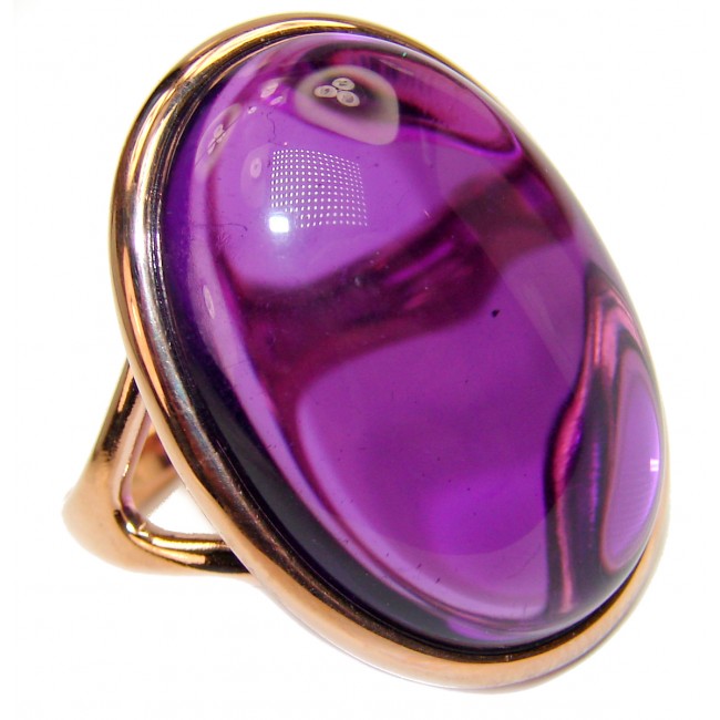 Authentic Oval cut 44ctw Amethyst Rose Gold .925 Sterling Silver brilliantly handcrafted ring s. 8 1/4