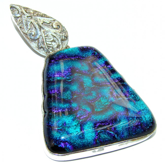 Dichroic Glass .925 Sterling Silver handcrafted pendant