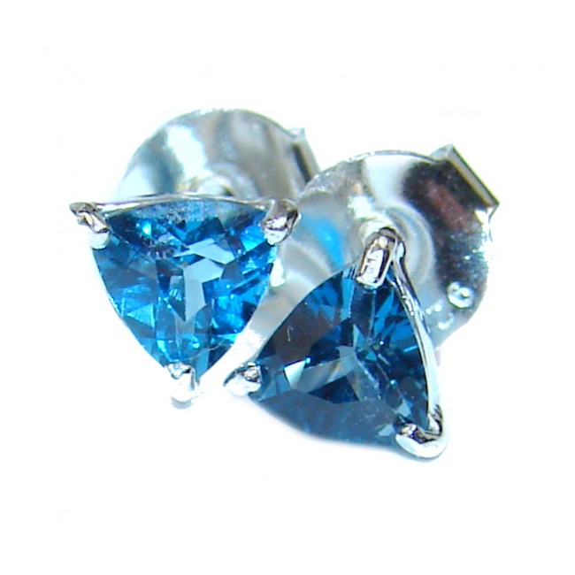 Sublime London Blue Topaz 5mm wide .925 Sterling Silver earrings