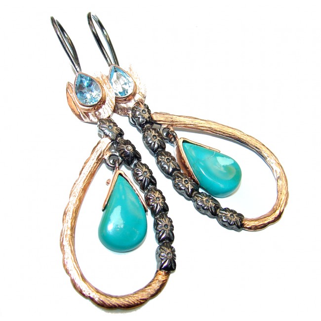 HUGE Turquoise .925 Sterling Silver earrings