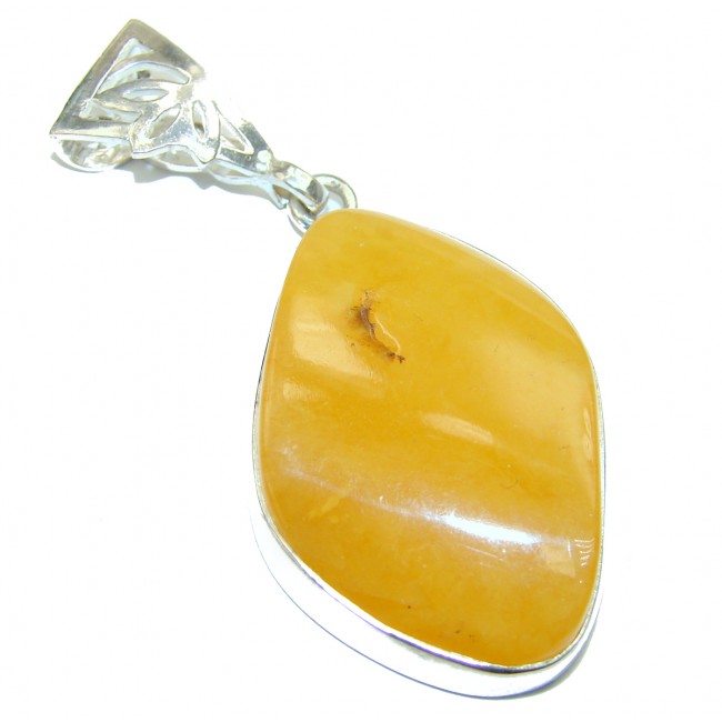 Golden Beauty Natural Baltic Butterscotch Amber .925 Sterling Silver handmade Pendant