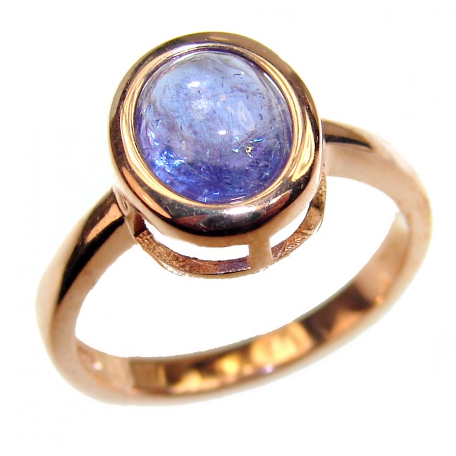 Authentic African Tanzanite 14K Gold over .925 Sterling Silver handmade Ring s. 6