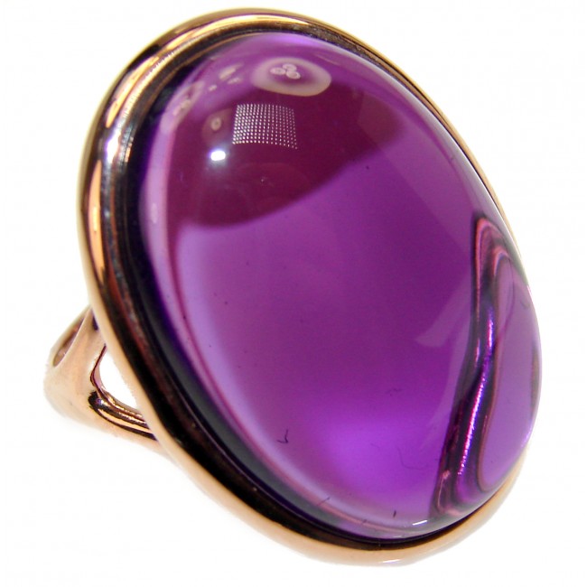 Authentic Oval cut 44ctw Amethyst Rose Gold .925 Sterling Silver brilliantly handcrafted ring s. 7 3/4