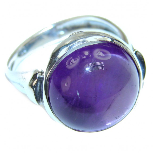 Purple Beauty genuine Amethyst .925 Sterling Silver handcrafted Ring size 8