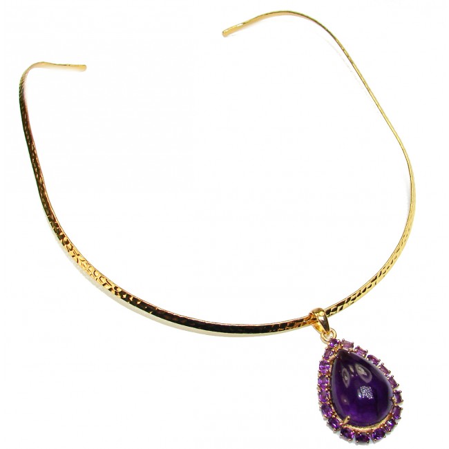 Great genuine Amethyst 14 k Gold over .925 Sterling Silver handmade Necklace