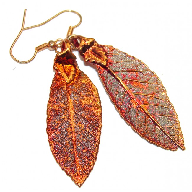 Deeped In Copper Leaves .925 Sterling Silver earrings