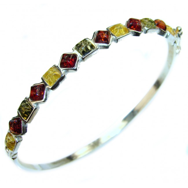 Beautiful genuine Baltic Amber .925 Sterling Silver handcrafted Bracelet
