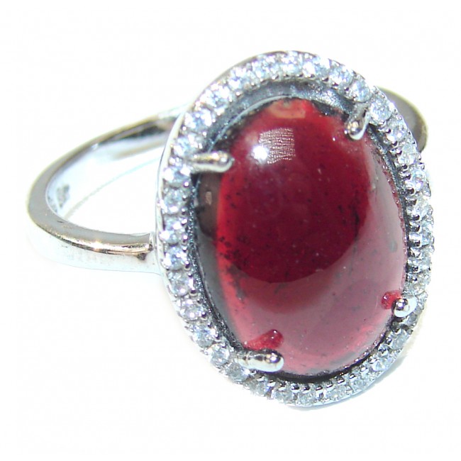 Genuine Ruby .925 Sterling Silver handmade Cocktail Ring s. 7 3/4