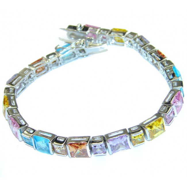 One of the kind authentic Cubic Zirconia .925 Sterling Silver handmade Bracelet