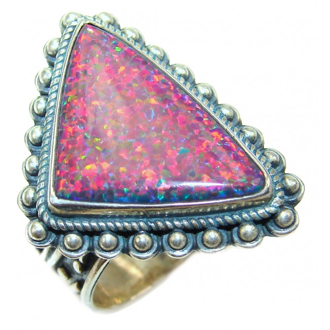 Australian Doublet Opal .925 Sterling Silver handcrafted ring size 7