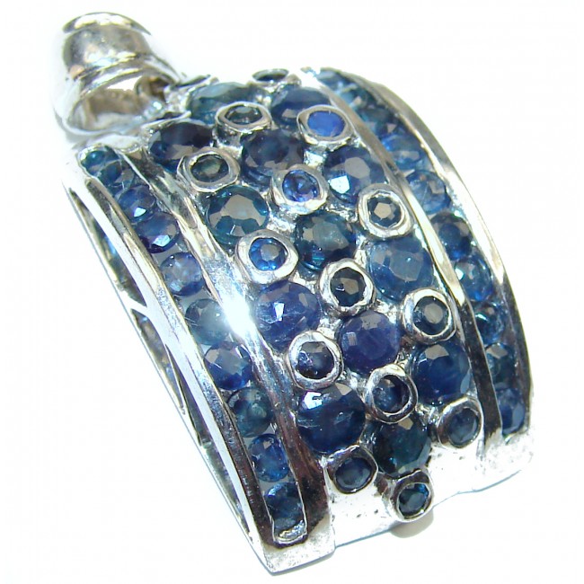 Unique Sapphire .925 Sterling Silver handmade pendant