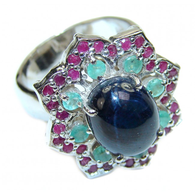 A MAGICAL INSPIRATION Authentic Sapphire .925 Sterling Silver handmade Ring s. 8