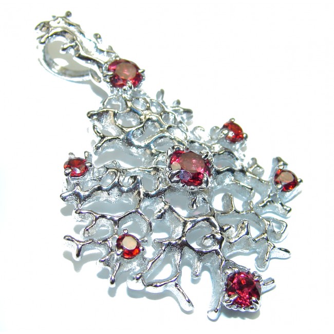 Ocean Reef Garnet .925 Sterling Silver handmade pendant