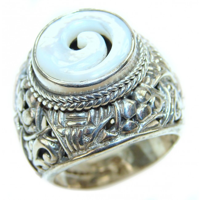 Blister Pearl .925 Sterling Silver handmade ring size 7