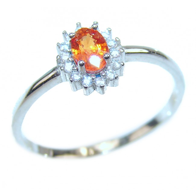 Posh Orange Sapphire .925 Sterling Silver ring s. 9