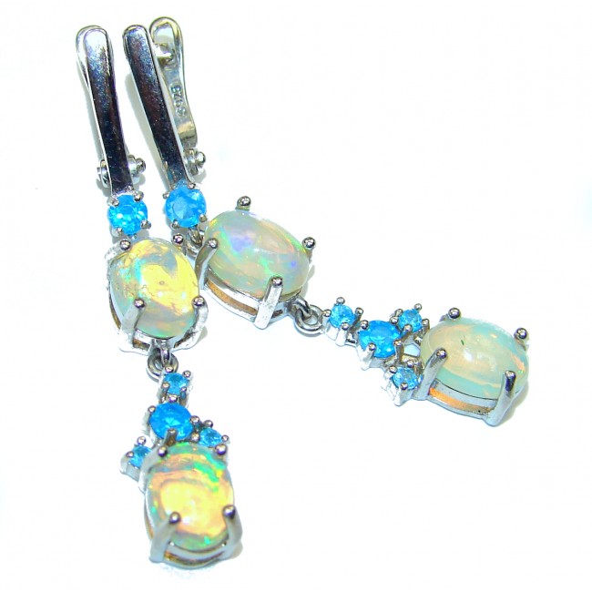 A PANTHEON Authentic Ethiopian Fire Opal .925 Sterling Silver handcrafted earrings