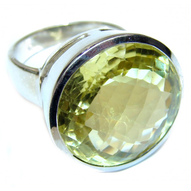 HUGE Cocktail Style Natural Citrine .925 Sterling Silver handcrafted Ring s. 6