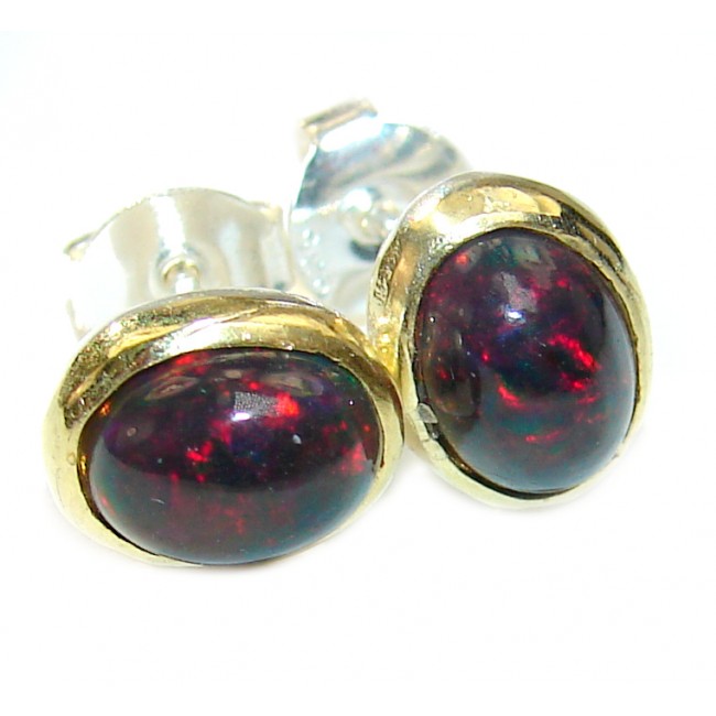Luxury Black Opal .925 Sterling Silver handmade earrings