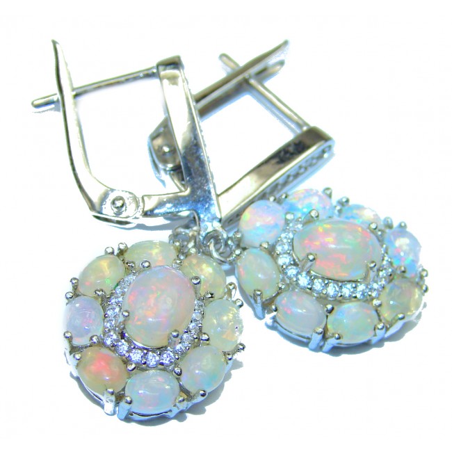 Authentic Ethiopian Fire Opal .925 Sterling Silver handcrafted earrings