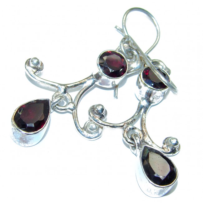 Sublime Authentic Garnet .925 Sterling Silver handmade earrings