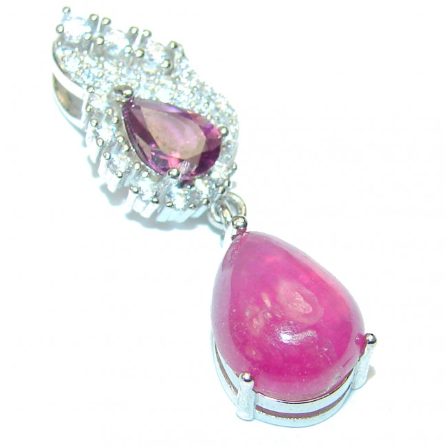 Incredible Natural Ruby 925 Sterling Silver Pendant