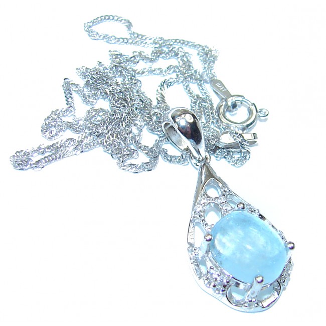 Genuine Aquamarine .925 Sterling Silver handcrafted necklace