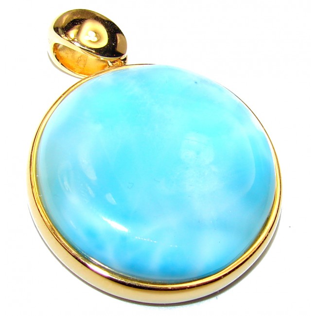 Amazing quality Larimar 18k Gold over .925 Sterling Silver handmade pendant