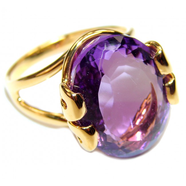 Purple Reef Amethyst 18 K Gold over .925 Sterling Silver Ring size 8 3/4
