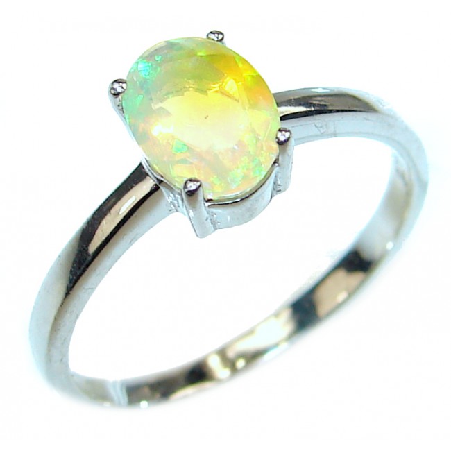 Ethiopian Opal .925 Sterling Silver handmade Statement ring s. 8 1/2