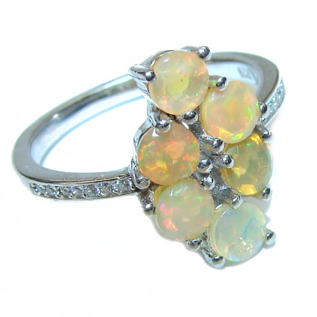 Authentic Ethiopian Opal .925 Sterling Silver handmade Ring s. 9
