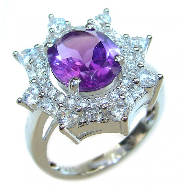 Best quality Amethyst .925 Sterling Silver handcrafted Ring Size 5 3/4