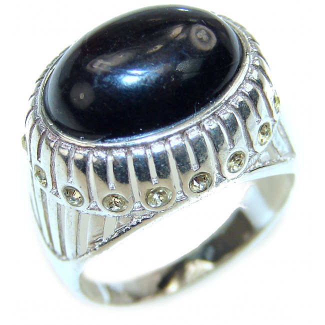 Majestic Authentic Onyx .925 Sterling Silver handmade Ring s. 6 3/4