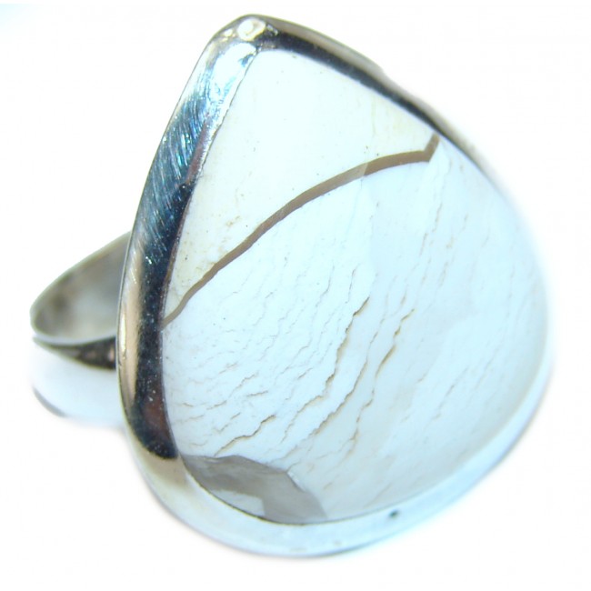 Flawless Australian Bracciated Mookaite .925 Sterling Silver Ring size 7 3/4