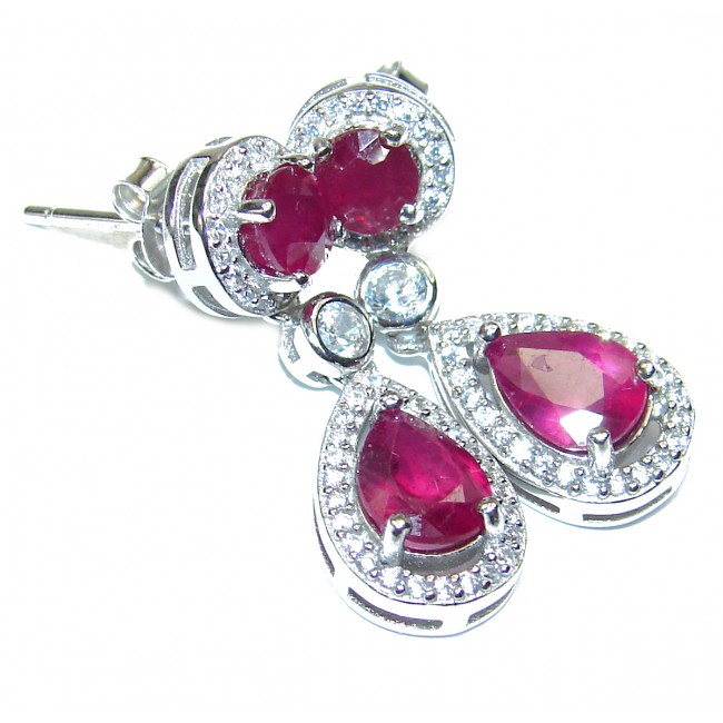 Authentic Ruby .925 Sterling Silver handcrafted earrings
