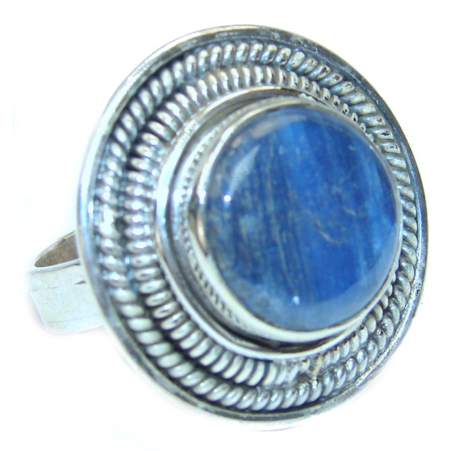Authentic Blue Kyanite .925 Sterling Silver handmade Ring s. 8