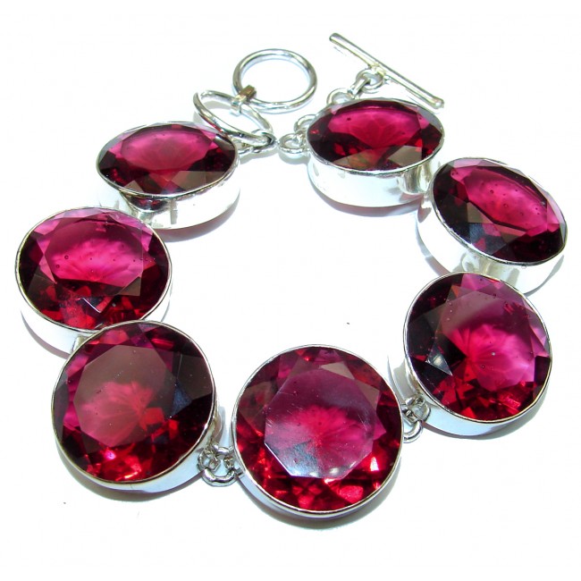 Exclusive Red Passion Quartz .925 handcrafted Sterling Silver Bracelet