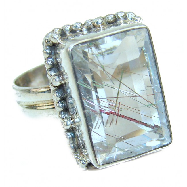 Best quality Golden Rutilated Quartz .925 Sterling Silver handcrafted Ring Size 9 1/2