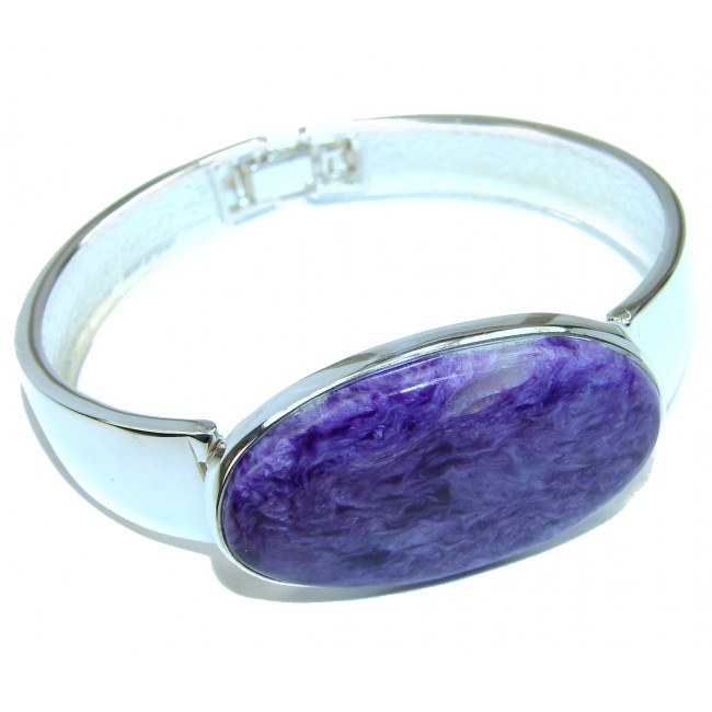 Incredible Genuine Siberian Charoite .925 Sterling Silver handcrafted Bracelet